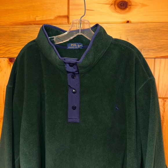 NEW Polo Ralph Lauren Green Fleece Snap Pullover Jacket 4XLT 4XL Big & Tall NWT - Picture 4 of 10